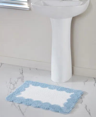 Vcny Home Dotted Edge Tufted Bath Rug, 18" X 27" In Blue