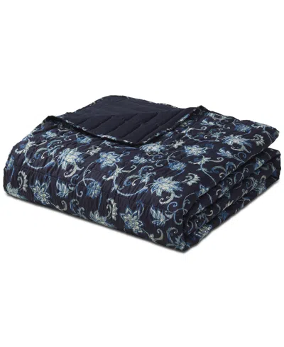 Seventh Studio Vancie Floral Pinsonic Microfiber 3-pc. Quilt Set, Full/queen In Blue