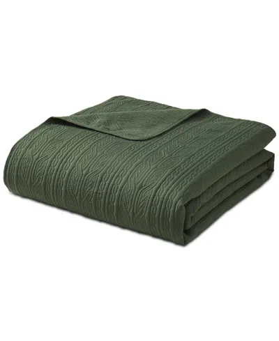Seventh Studio Cable-knit Pinsonic Microfiber 2-pc. Quilt Set, Twin In Green