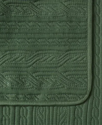 Seventh Studio Cable-knit Pinsonic Microfiber 2-pc. Quilt Set, Twin In Green