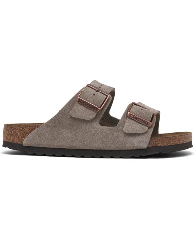 Birkenstock Women's Arizona Soft Footbed Suede Leather Sandals From Finish Line In Gray
