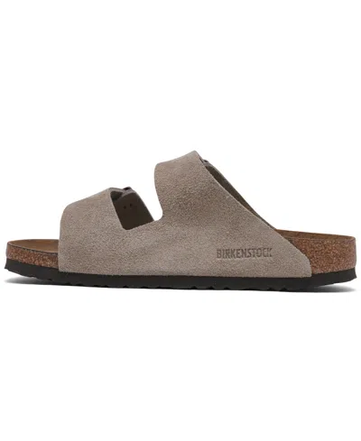 Birkenstock Women's Arizona Soft Footbed Suede Leather Sandals From Finish Line In Gray