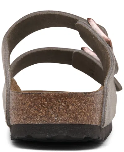 Birkenstock Women's Arizona Soft Footbed Suede Leather Sandals From Finish Line In Gray