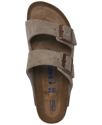 Birkenstock Women's Arizona Soft Footbed Suede Leather Sandals From Finish Line In Gray