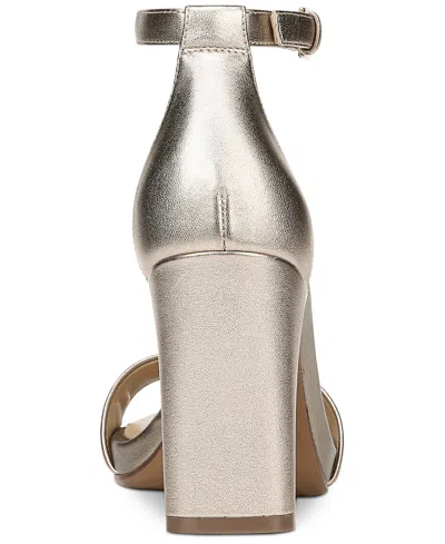 Naturalizer Joy Square Toe Ankle Strap Dress Sandals In Gold