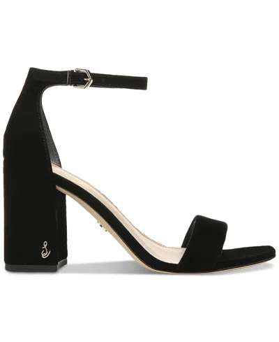 Sam Edelman Daniella Block Heel Sandal Black Suede In Black