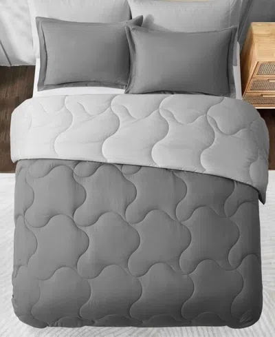 Unikome Lightweight Quilted Reversible Down Alternative Comforter Set, 3 Piece, Full/queen