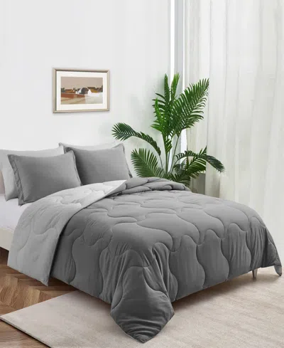 Unikome Lightweight Quilted Reversible Down Alternative Comforter Set, 3 Piece, King