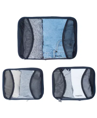 Baggallini Compression Cube 3-piece Set In Blue