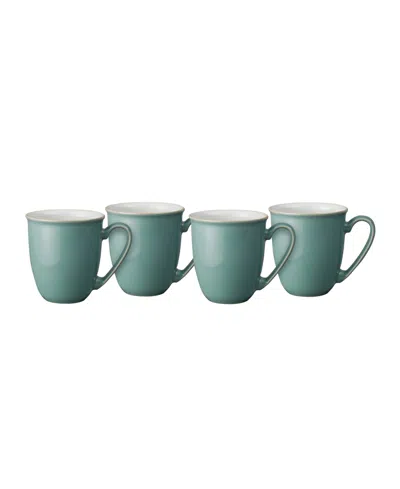 Denby Elements Coffee Mugs, Set Of 4 In Green