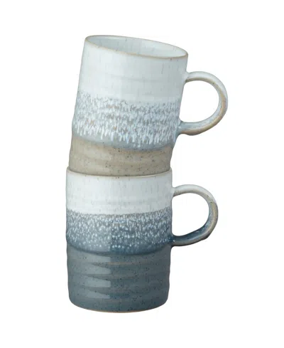 Denby Kiln Accent Ridged Mugs, Set Of 2 In Multi