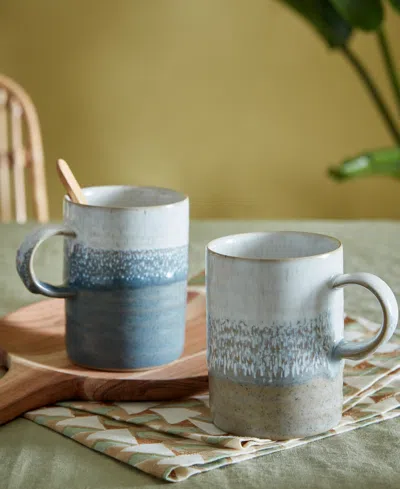 Denby Kiln Accent Ridged Mugs, Set Of 2 In Multi