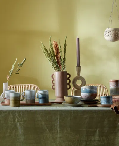 Denby Kiln Accent Ridged Mugs, Set Of 2 In Multi