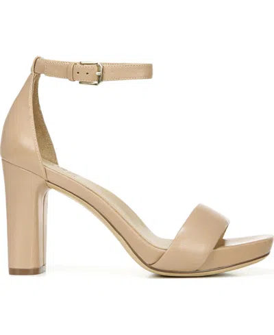 Naturalizer Joy Square Toe Ankle Strap Dress Sandals In Gold