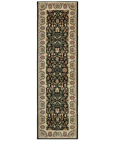 Oriental Weavers Closeout!  Kashan 108b Black/ivory 2'3" X 7'6" Runner Area Rug In Multi