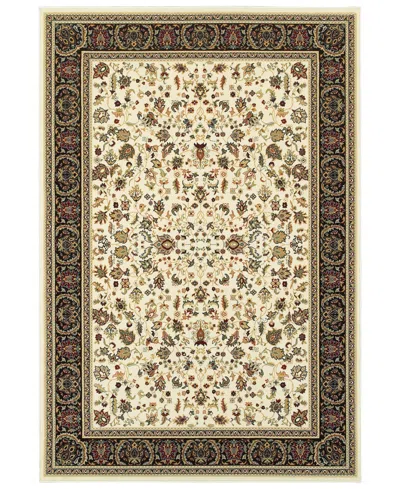 Oriental Weavers Closeout!  Kashan 108x Ivory/black 5'3" X 7'6" Area Rug In Multi