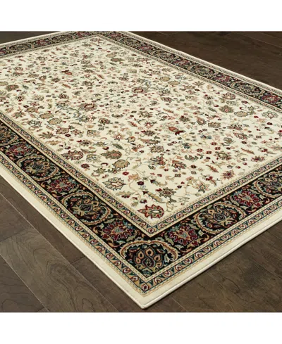 Oriental Weavers Closeout!  Kashan 108x Ivory/black 5'3" X 7'6" Area Rug In Multi