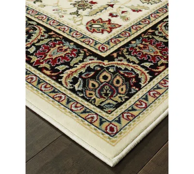 Oriental Weavers Closeout!  Kashan 108x Ivory/black 5'3" X 7'6" Area Rug In Multi