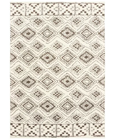 Oriental Weavers Verona Shag 1330w Ivory/brown 6'7" X 9'6" Area Rug