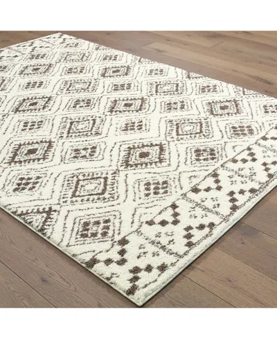 Oriental Weavers Verona Shag 1330w Ivory/brown 6'7" X 9'6" Area Rug