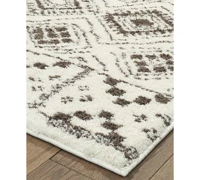 Oriental Weavers Verona Shag 1330w Ivory/brown 5'3" X 7'6" Area Rug
