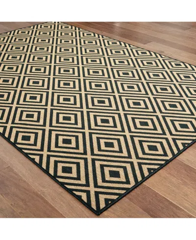 Oriental Weavers Marina 2335k Black/tan 2'5" X 4'5" Indoor/outdoor Area Rug In Multi