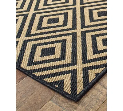 Oriental Weavers Marina 2335k Black/tan 5'3" X 7'6" Indoor/outdoor Area Rug In Multi