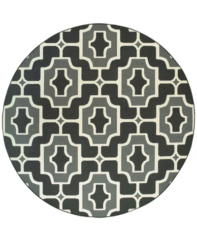 Oriental Weavers Marina 1491z Black/gray 7'10" Indoor/outdoor Round Area Rug In Multi