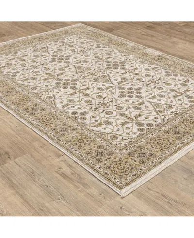 Oriental Weavers Maharaja 1j Ivory And Gold 2'3" X 7'6" Runner Rug In Multi