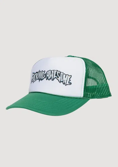 Fucking Awesome Warp Stamp Trucker Hat Scanner In Green