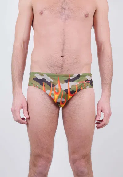 Mewa Costume In Mutanda Camouflage On Fire In Multi