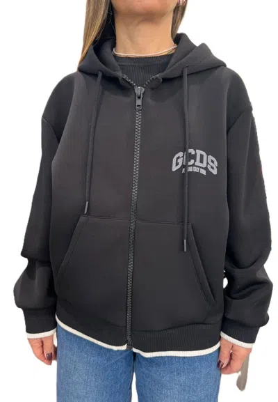 Gcds Trouba Full Zip Hoodie In Black