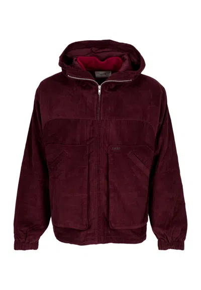 Arte Men's Vest Corduroy Technical Jacket Bordeaux In Burgundy