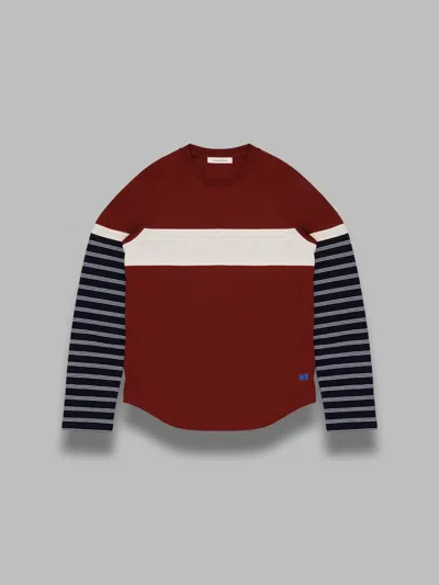 Wales Bonner Stripe-panel T-shirt In Red