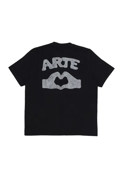 Arte Men's T-shirt Diels Stitch Tee Black In Black