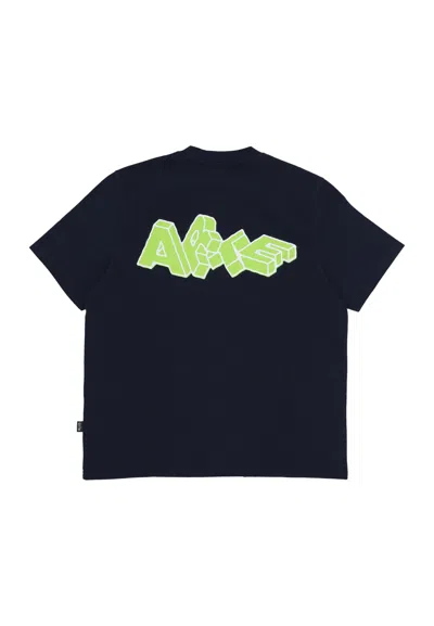 Arte Men's T-shirt Block Print T-shirt Navy In Blue