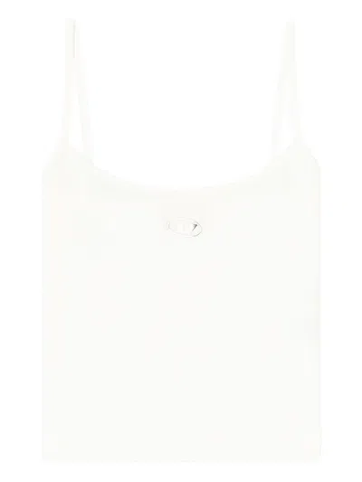 Diesel Women Logo Cotton Tank Top In Black