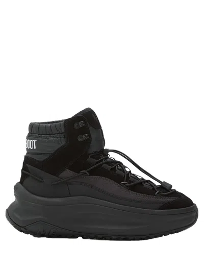 Moon Boot Black Moon247 Xlace Mid Sneakers In Black