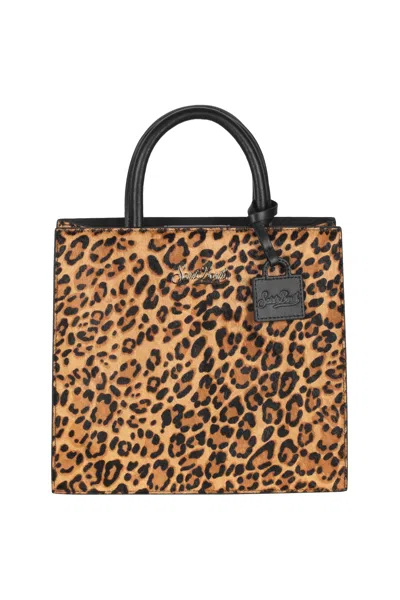 Mc2 Saint Barth - Borsa Grande - 461067 - Nero/cammello In Animal Print