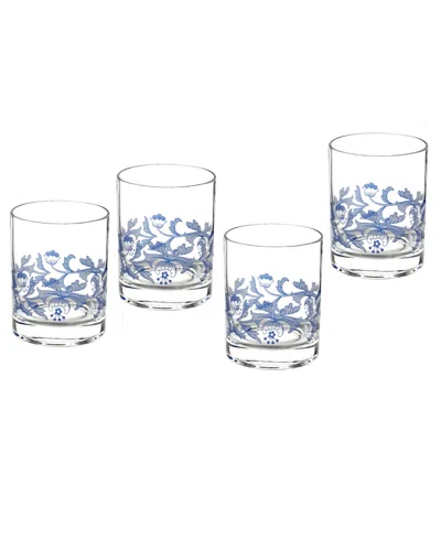 Spode Blue Italian Double Old Fashioned Glasses, Set Of 4 In Multi