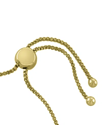 Macy's Women's Crystal Bezel Set Adjustable Bracelet In Gold