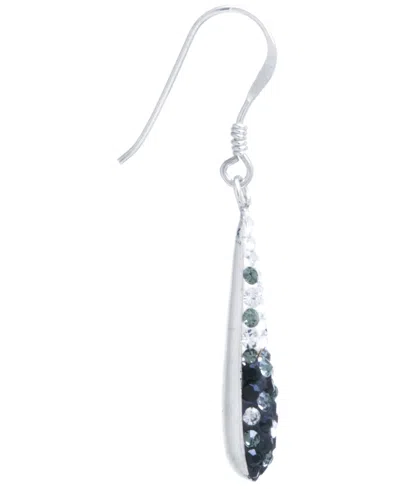 Macy's Crystal Pave Tear-shape Drop Earrings In Sterling Silver In Metallic