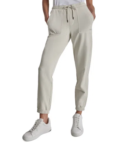 Dkny Sport Women's Cotton-blend Tie-waist Joggers In Neutral