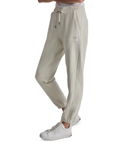 Dkny Sport Women's Cotton-blend Tie-waist Joggers In Neutral