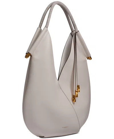 Donna Karan Baldwin Large Shoulder With Leather Wrapped Rounded Handle In White