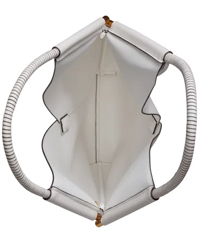 Donna Karan Baldwin Large Shoulder With Leather Wrapped Rounded Handle In White