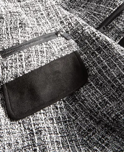 Dkny Sleeveless Color Blocked Mini Dressshort Sleeve A-line Dress With Zipper Flap Pocket Detail In Gray