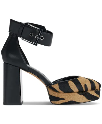 Dkny Women's Barra Ankle-strap Platform Pumps In Brown