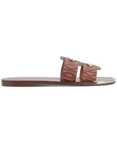 Dkny Women's Glynn Slip-on Embellished Slide Sandals In Brown