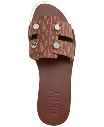 Dkny Women's Glynn Slip-on Embellished Slide Sandals In Brown